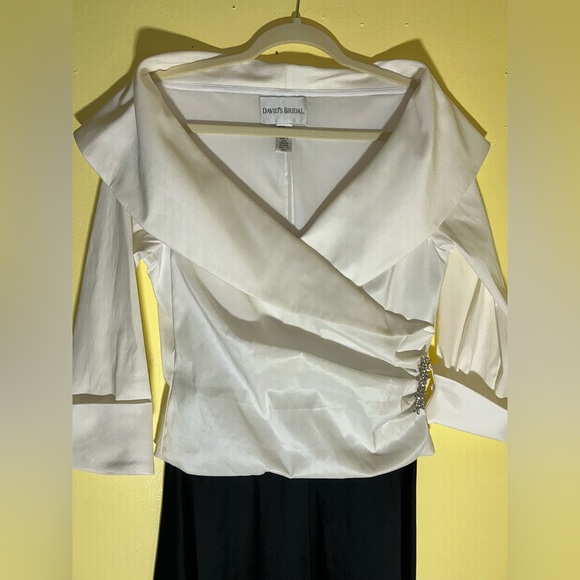 David’s Bridal Mother Of The Bride Dress Black & White Size 12 - Picture 3 of 12